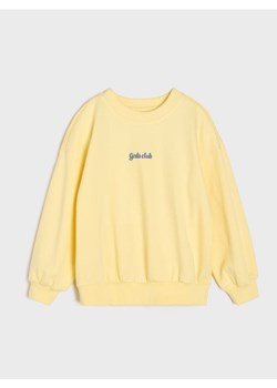 Sinsay - Bawełniana bluza crewneck z napisem - żółty ze sklepu Sinsay w kategorii Bluzki dziewczęce - zdjęcie 188959640