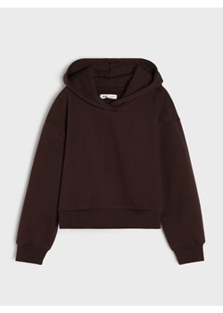 Sinsay - Bawełniana bluza z kapturem - brązowy ze sklepu Sinsay w kategorii Bluzy dziewczęce - zdjęcie 188959642