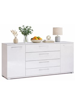 Duża biała komoda z szufladami i półkami 190 cm E1-A60 ze sklepu Edinos.pl w kategorii Komody - zdjęcie 188959723