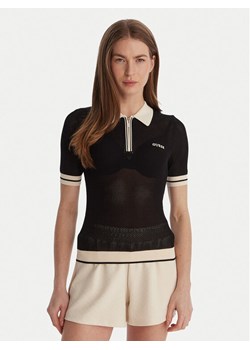 Guess Polo V6GR04 Z0725 Czarny Regular Fit ze sklepu MODIVO w kategorii Bluzki damskie - zdjęcie 188960341