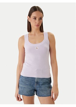 Calvin Klein Jeans Top LV047F355G Różowy Slim Fit ze sklepu MODIVO w kategorii Bluzki damskie - zdjęcie 188960343