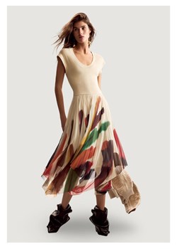 Desigual Sukienka codzienna Brushes Lacroix 26SWVK39 Beżowy Regular Fit ze sklepu MODIVO w kategorii Sukienki - zdjęcie 188960371