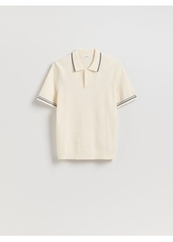 Reserved - Sweter polo z bawełną - złamana biel ze sklepu Reserved w kategorii Swetry męskie - zdjęcie 188960720