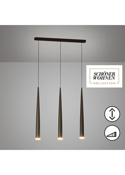 FH Lighting Lampa wisząca LED "Cone" w kolorze czarnym - 76 x 160 x 6 cm ze sklepu Limango Polska w kategorii Oświetlenie - zdjęcie 188961280