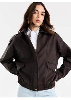Mohito - Kurtka typu biker - ciemnobrązowy ze sklepu Mohito w kategorii Kurtki damskie - zdjęcie 188963222