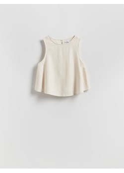 Reserved - Top z dodatkiem lnu - beżowy ze sklepu Reserved w kategorii Bluzki damskie - zdjęcie 188963461