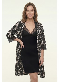 Vivisence 2059 komplet koszulka i peniuar z modalu czarny ze sklepu kontri.pl w kategorii Szlafroki damskie - zdjęcie 188963480