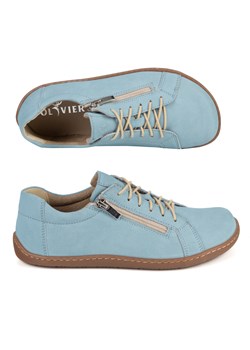 Damskie minimalistyczne buty skórzane barefoot model 1243 błękit nubuk ze sklepu butyolivier w kategorii Półbuty damskie - zdjęcie 188963882