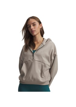 Damska bluza nierozpinana z kapturem Under Armour UA Icon Fleece HZ Hoodie - beżowa ze sklepu Sportstylestory.com w kategorii Bluzy damskie - zdjęcie 188964292