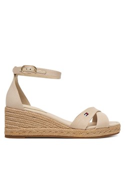 Espadryle Tommy Hilfiger Mid Wedge Espad X Cross FW0FW09332 Beżowy ze sklepu eobuwie.pl w kategorii Espadryle damskie - zdjęcie 188964491