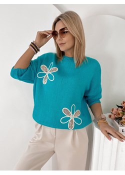 sweter parker niebieski one size ze sklepu UBRA w kategorii Swetry damskie - zdjęcie 188965762