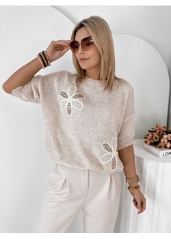 sweter parker beżowy one size ze sklepu UBRA w kategorii Swetry damskie - zdjęcie 188965780