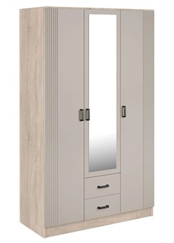 Szafa skandynawska z lustrem dąb sonoma + kaszmir - Elviona ze sklepu Edinos.pl w kategorii Szafy - zdjęcie 188966032