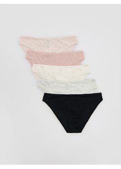 Reserved - Bawełniane majtki figi 5 pack - pastelowy róż ze sklepu Reserved w kategorii Majtki damskie - zdjęcie 188969024