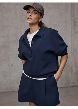 Mohito - Longsleeve z kołnierzykiem - granatowy ze sklepu Mohito w kategorii Bluzki damskie - zdjęcie 188970213