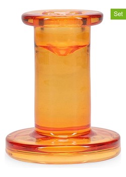 Salt and Pepper Świeczniki (2 szt.) "Mood" w kolorze pomarańczowym - wys. 8 cm ze sklepu Limango Polska w kategorii Świeczniki - zdjęcie 188973484