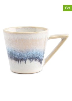 Salt and Pepper Filiżanki (4 szt.) "Stripes" w kolorze biało-niebieskim do mokki - 100 ml ze sklepu Limango Polska w kategorii Dzbanki i zaparzacze - zdjęcie 188973561
