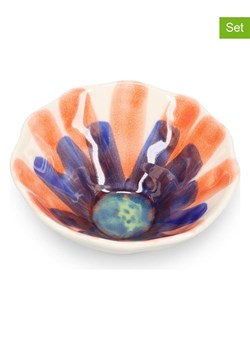 Salt and Pepper Miski (4 szt.) "Fleur" w kolorze pomarańczowo-niebieskim - Ø 13 cm ze sklepu Limango Polska w kategorii Naczynia - zdjęcie 188973824
