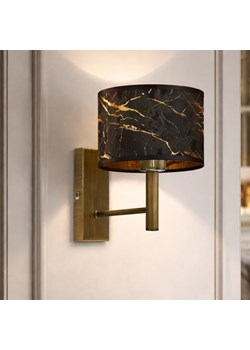 Elegancki kinkiet do sypialni TEGU MARMUR - złote wnętrze ze sklepu Lysne w kategorii Lampy ścienne - zdjęcie 188980510