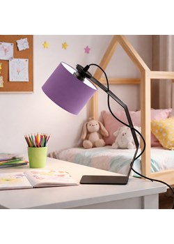 Fioletowa lampa biurkowa do pracy i nauki HAGA lampka biurkowa z włącznikiem na kablu ze sklepu Lysne w kategorii Lampy stołowe - zdjęcie 188980560