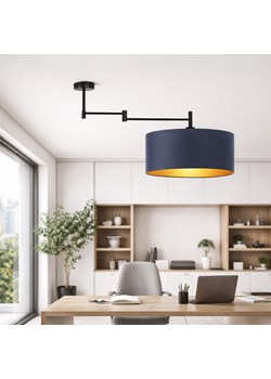Czarna lampa sufitowa na ruchomym ramieniu RANGUN GOLD z abażurem ze złotym wnętrzem ze sklepu Lysne w kategorii Lampy sufitowe - zdjęcie 188980593