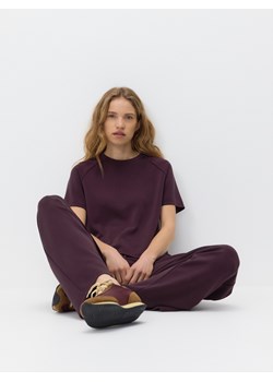 Reserved - T-shirt z modalem - ciemnofioletowy ze sklepu Reserved w kategorii Bluzki damskie - zdjęcie 188980682