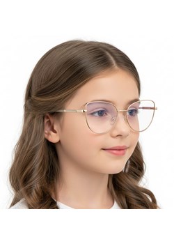Okulary dla dziewczynki kocie zerówki do komputera BLUE LIGHT 25187B złote ze sklepu Stylion w kategorii Akcesoria dziecięce - zdjęcie 188981902