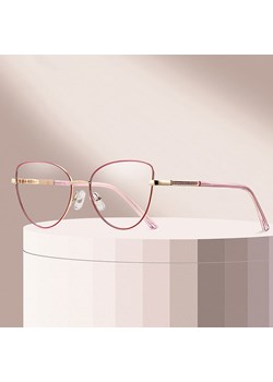 Okulary dla dziewczynki kocie zerówki do komputera BLUE LIGHT 25187D Róż/Złoty ze sklepu Stylion w kategorii Akcesoria dziecięce - zdjęcie 188981904