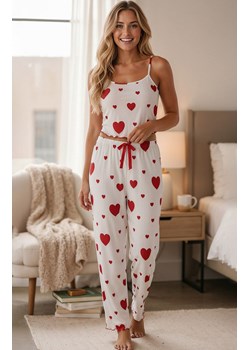 Piżama damska dwuczęściowa w serduszka VALLENTINA, Kolor biało-czerwony, Rozmiar S, Passion ze sklepu Primodo w kategorii Piżamy damskie - zdjęcie 188982014
