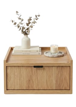 Szafka nocna wisząca z szufladą hikora naturalna H8-S22 ze sklepu Edinos.pl w kategorii Stoliki i szafki nocne - zdjęcie 188982100