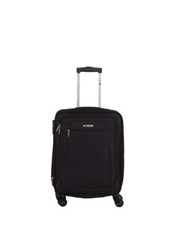 czarna walizka mała kabinowa materiałowa miękka 55 cm z poszerzeniem ze sklepu Słoń Torbalski w kategorii Walizki - zdjęcie 188982330