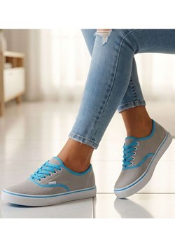 Sznurowane szare trampki damskie /F8-1 8249 T098/ ze sklepu Pantofelek24.pl w kategorii Trampki damskie - zdjęcie 188983641