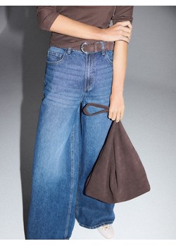 Mohito - Skórzana ciemnobrązowa torebka - ciemnobrązowy ze sklepu Mohito w kategorii Torby Shopper bag - zdjęcie 188984890