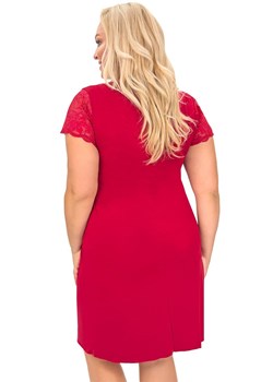 Elegancka koszulka nocna z koronką plus size Sonia, Kolor bordowy, Rozmiar 3XL, Donna ze sklepu Primodo w kategorii Koszule nocne - zdjęcie 188985072