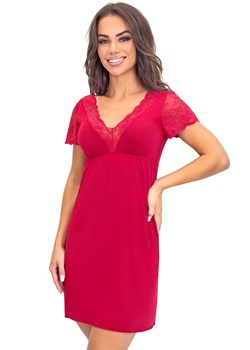 Bordowa koszula nocna damska z krótkim rękawem Sonia, Kolor bordowy, Rozmiar S, Donna ze sklepu Primodo w kategorii Koszule nocne - zdjęcie 188985074