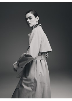 Reserved - Trencz z paskiem - beżowy ze sklepu Reserved w kategorii Płaszcze damskie - zdjęcie 188985751