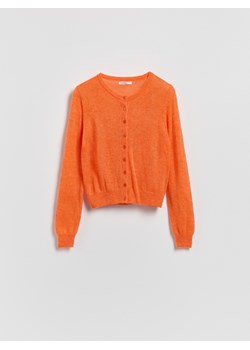 Reserved - Kardigan z wełną alpaki - pomarańczowy ze sklepu Reserved w kategorii Swetry damskie - zdjęcie 188985782