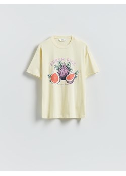 Reserved - T-shirt z nadrukiem - jasnożółty ze sklepu Reserved w kategorii Bluzki damskie - zdjęcie 188985913