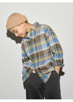 Reserved - Koszula oversize w kratę - beżowy ze sklepu Reserved w kategorii Koszule chłopięce - zdjęcie 188986021