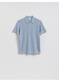 Reserved - Sweter polo z bawełną - jasnoniebieski ze sklepu Reserved w kategorii Swetry męskie - zdjęcie 188986142
