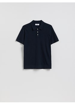 Reserved - Sweter polo z bawełną - granatowy ze sklepu Reserved w kategorii Swetry męskie - zdjęcie 188986144