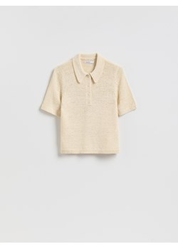 Reserved - Sweter z krótkim rękawem - kremowy ze sklepu Reserved w kategorii Swetry damskie - zdjęcie 188986360