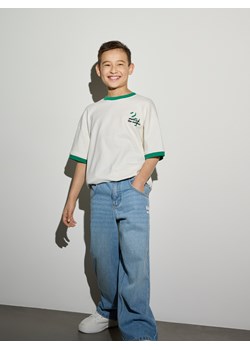 Reserved - Bawełniany t-shirt - złamana biel ze sklepu Reserved w kategorii T-shirty chłopięce - zdjęcie 188986373