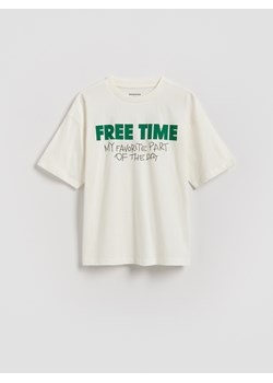 Reserved - T-shirt z nadrukiem - złamana biel ze sklepu Reserved w kategorii T-shirty chłopięce - zdjęcie 188986383