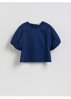 Reserved - Bawełniana bluzka - granatowy ze sklepu Reserved w kategorii Bluzki damskie - zdjęcie 188986474