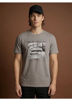 Sinsay - Bawełniana koszulka z nadrukiem - szary ze sklepu Sinsay w kategorii T-shirty męskie - zdjęcie 188986593