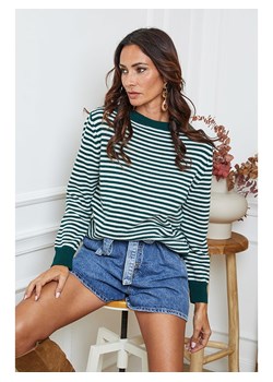 So Cachemire Sweter "Dweg" w kolorze zielono-białym ze sklepu Limango Polska w kategorii Swetry damskie - zdjęcie 188987070