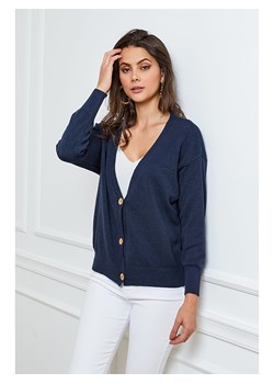 So Cachemire Kardigan "Gino" w kolorze granatowym ze sklepu Limango Polska w kategorii Swetry damskie - zdjęcie 188987124