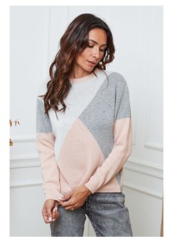 So Cachemire Sweter "Lanos" w kolorze jasnoróżowo-szaro-białym ze sklepu Limango Polska w kategorii Swetry damskie - zdjęcie 188987320