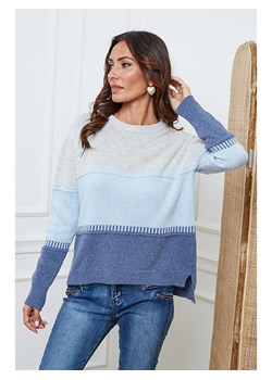 So Cachemire Sweter "Lurcia" w kolorze błękitno-niebiesko-szarym ze sklepu Limango Polska w kategorii Swetry damskie - zdjęcie 188987350